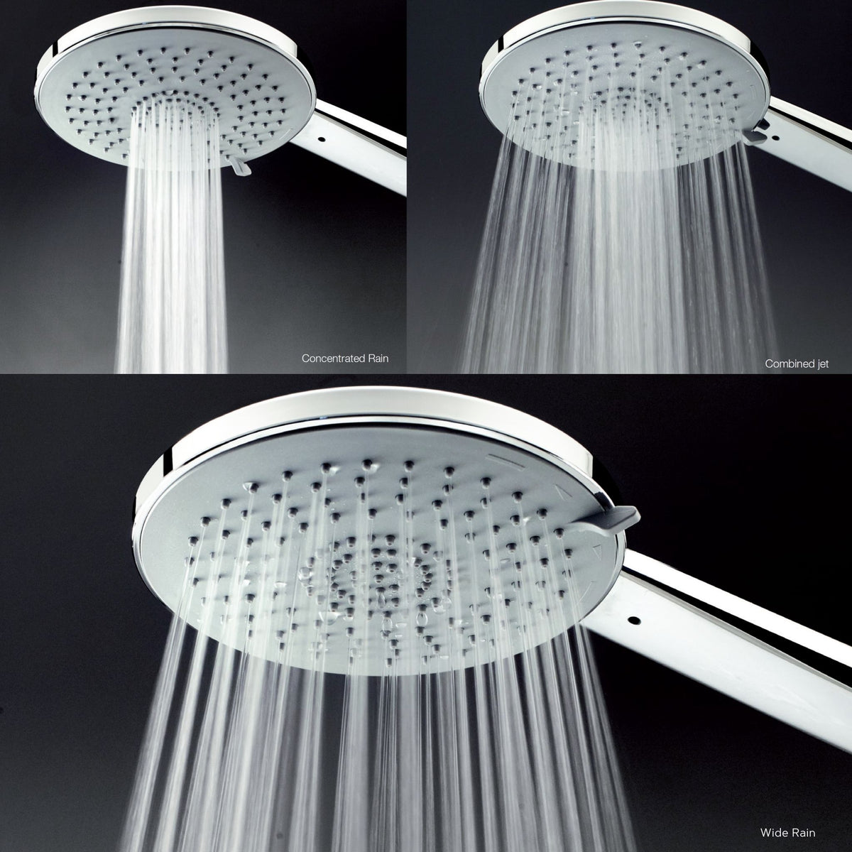 GREENJET – Handbrause 110mm Chrom mit 3-Strahl-Technologie
